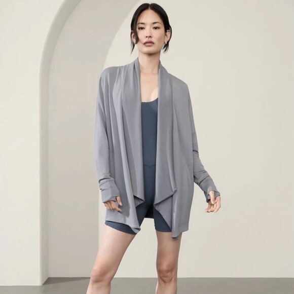 NWT Athleta Pranayama Restore Wrap Open Front Cardigan Size Small - Picture 1 of 16